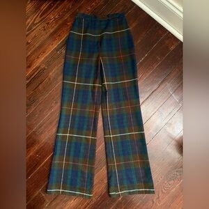 Women’s Vintage Plaid High wasited Pants - Multicolor